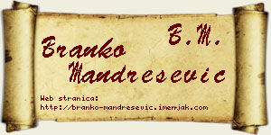 Branko Mandrešević vizit kartica